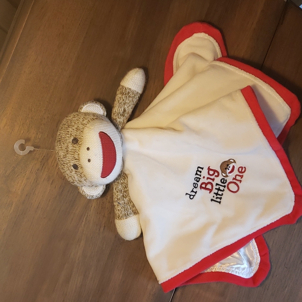 Baby Starters NWOT Sock Monkey Lovey Snuggle Plush Blanket